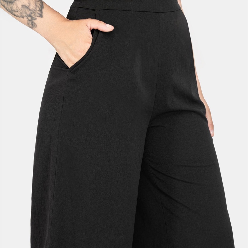Disturbia Araneo Lace Hem Wide Leg Trousers - Picture 2 of 2